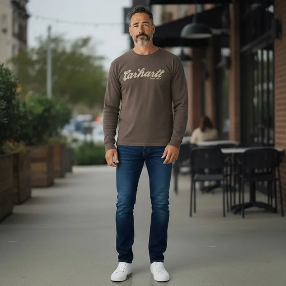 Carhartt Taupe Waffle Knit Top - Picture 2 of 14